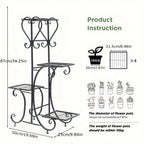 Black Metal Plant Stand - Outdoor Flower Pot Display Rack – design and construction details