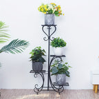 Black Metal Plant Stand - Outdoor Flower Pot Display Rack – additional product view 9