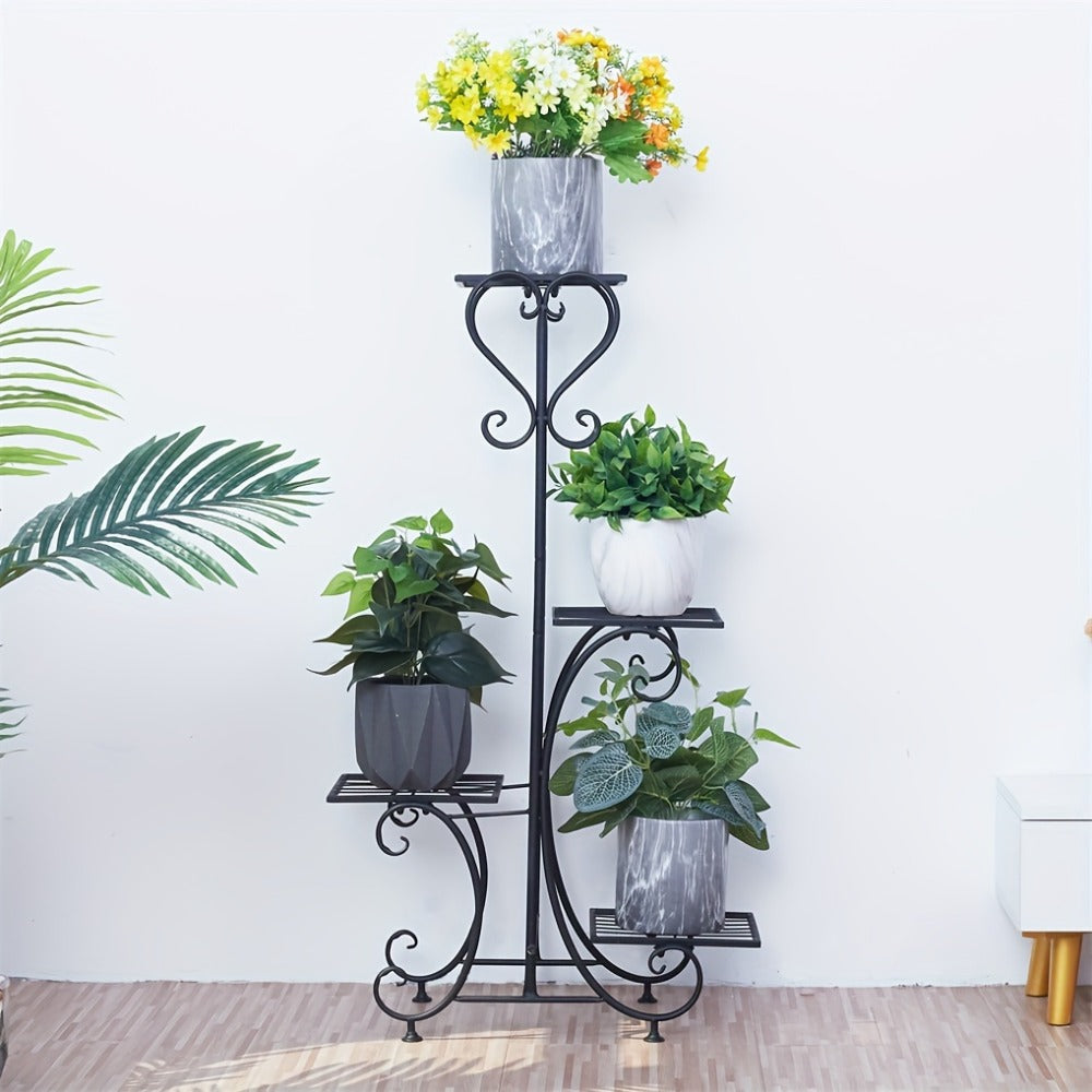 Black Metal Plant Stand - Outdoor Flower Pot Display Rack – additional product view 9