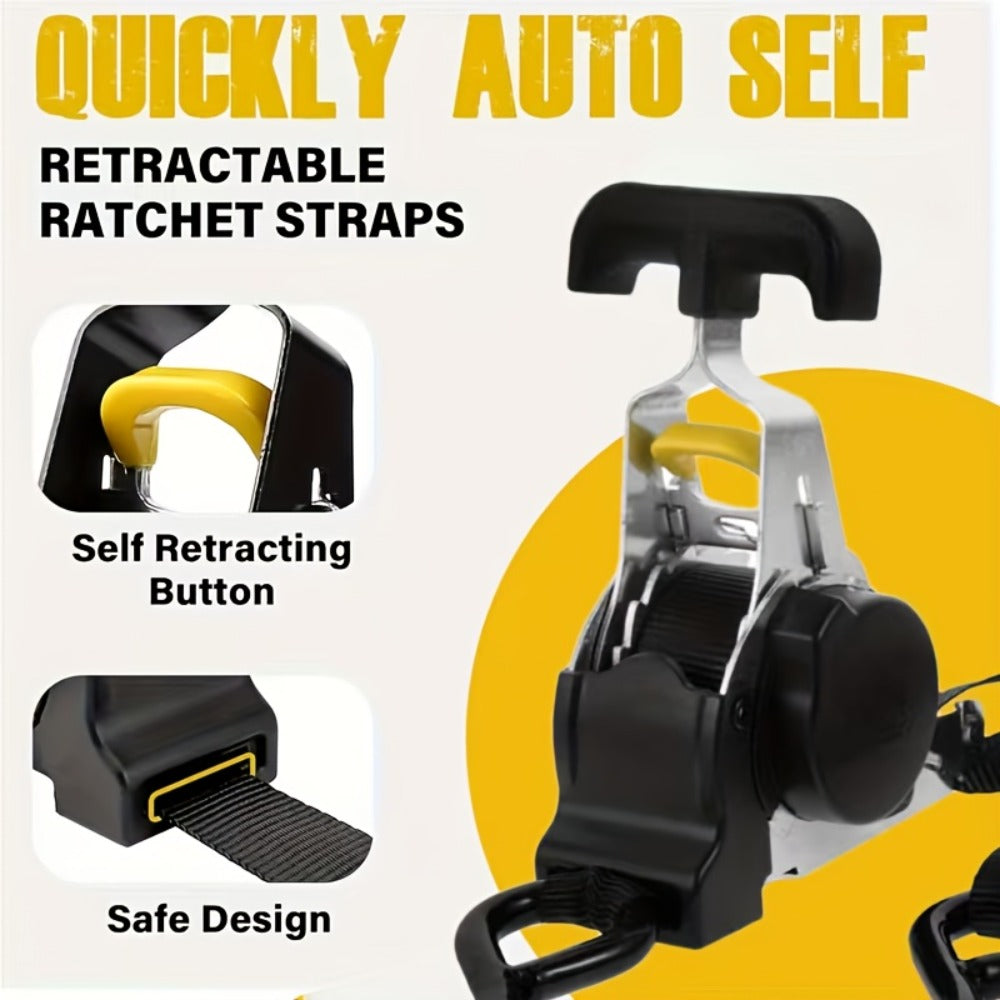 Black Retractable Ratchet Tie-Down Straps product detail 7