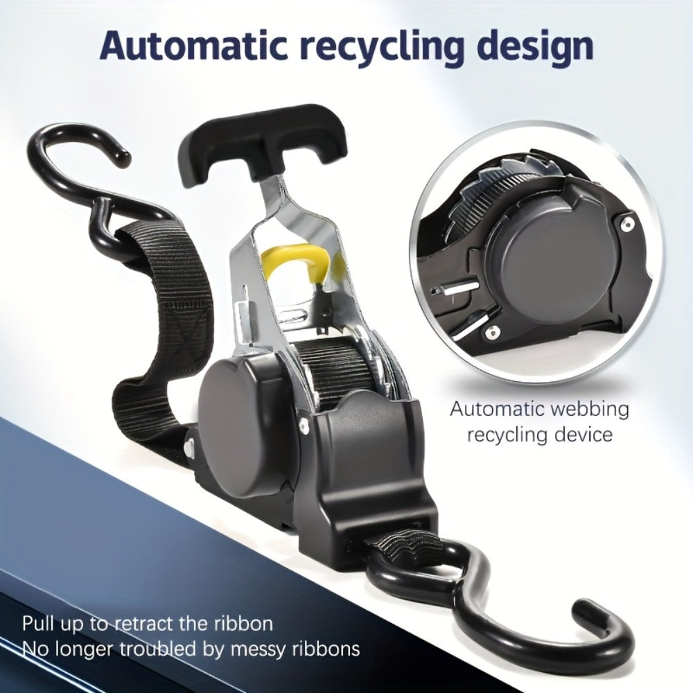 Black Retractable Ratchet Tie-Down Straps product detail 5