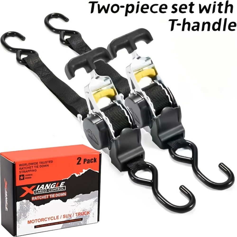 Black Retractable Ratchet Tie-Down Straps for Australian use