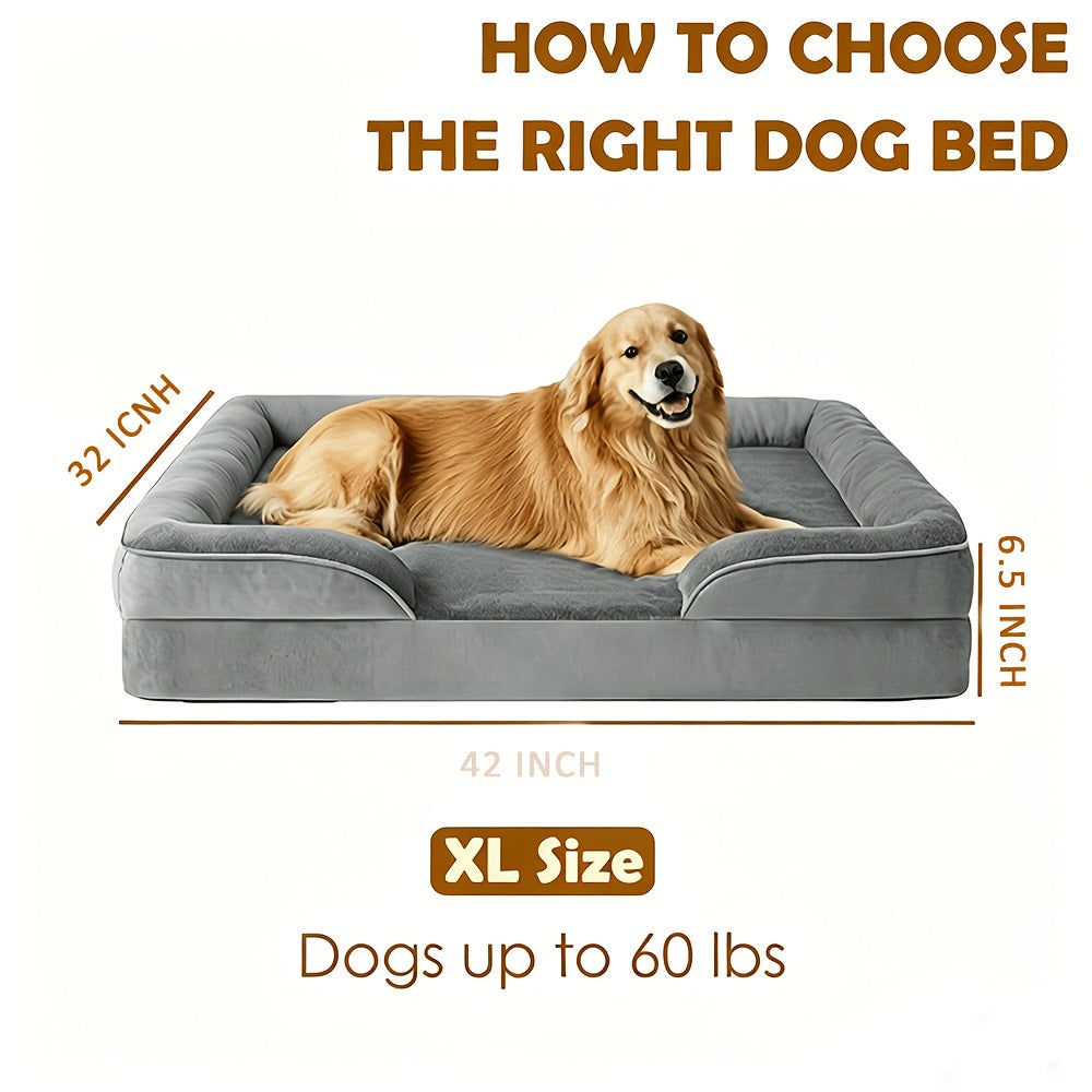 C-Shaped Memory Foam Dog Bed - Washable Cover for Large Dogs – additional product view 21
