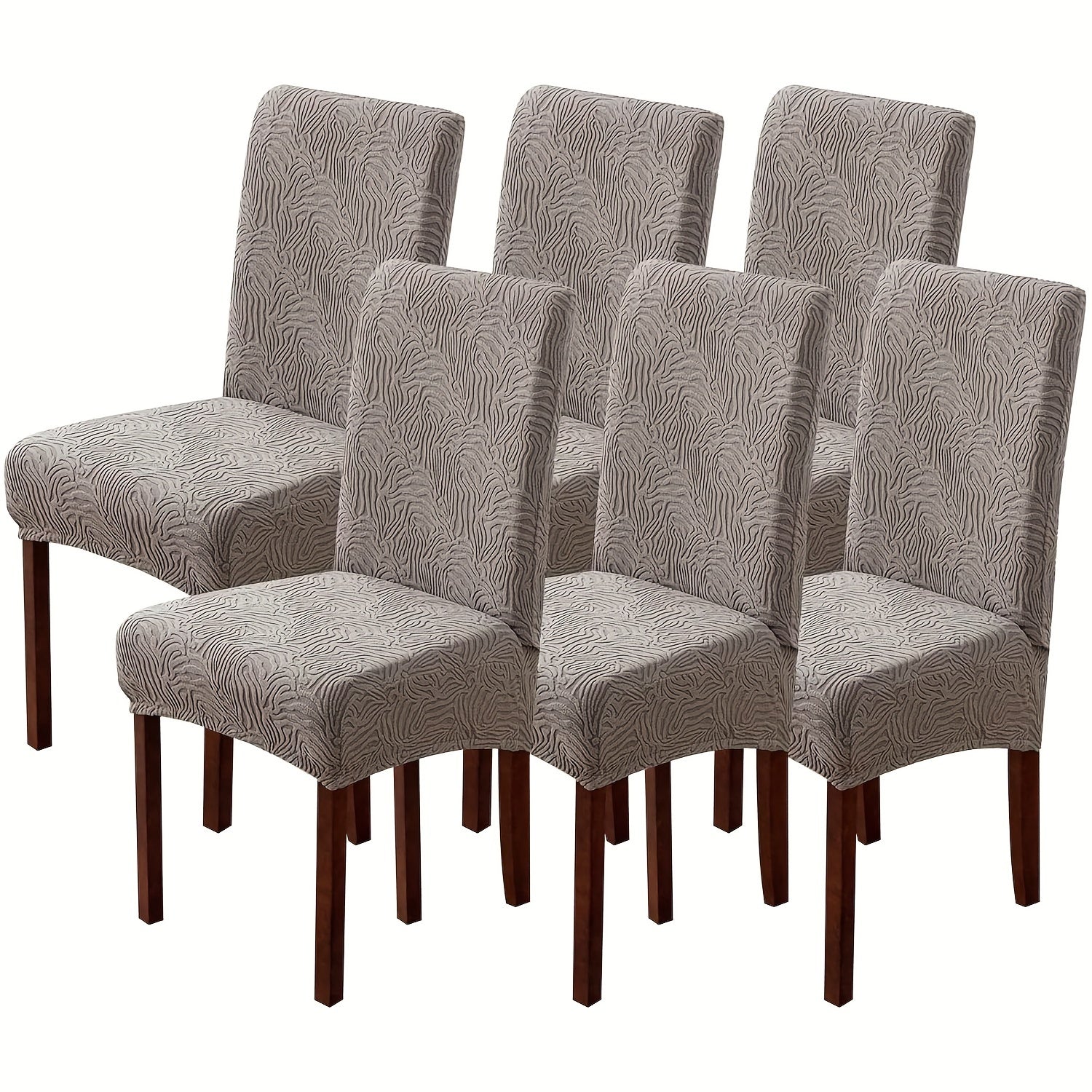 4/6pcs High Quality Chair Covers for Dining Room, Stretch Jacquard Dining Chair Slipcovers Removable Washable Chair Protector for Kitchen, Hotel, Restaurant