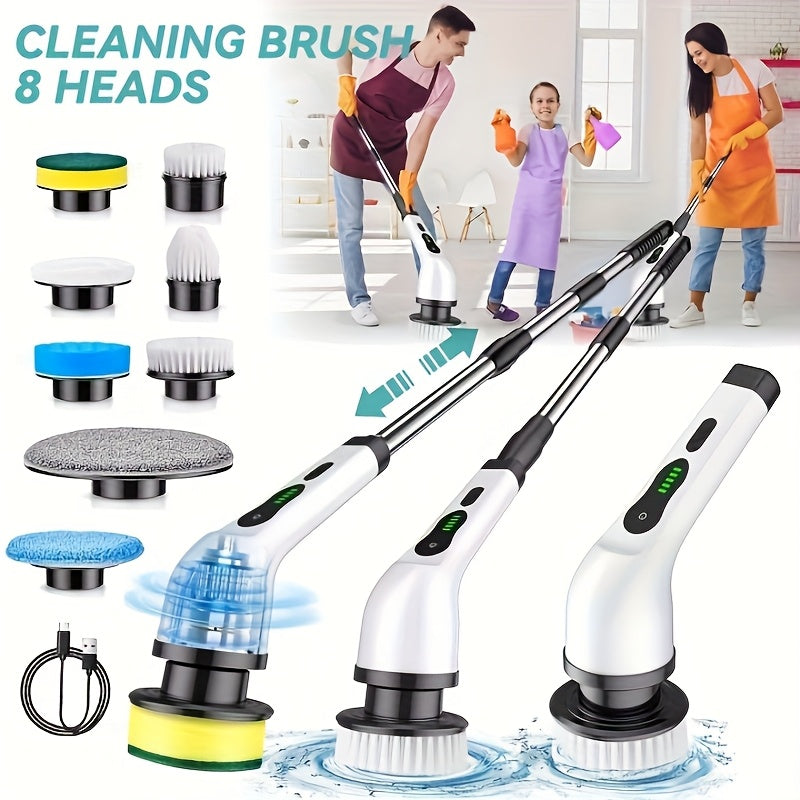 Electric Spin Scrubber, Cordless Shower Cleaning Brush with Replaceable Brush Heads, Adjustable Speeds, And Adjustable Extension Handle for Tub, Sink, Wall, Bathroom9