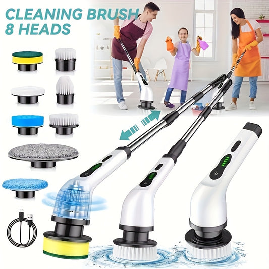 Electric Spin Scrubber, Cordless Shower Cleaning Brush with Replaceable Brush Heads, Adjustable Speeds, And Adjustable Extension Handle for Tub, Sink, Wall, Bathroom9