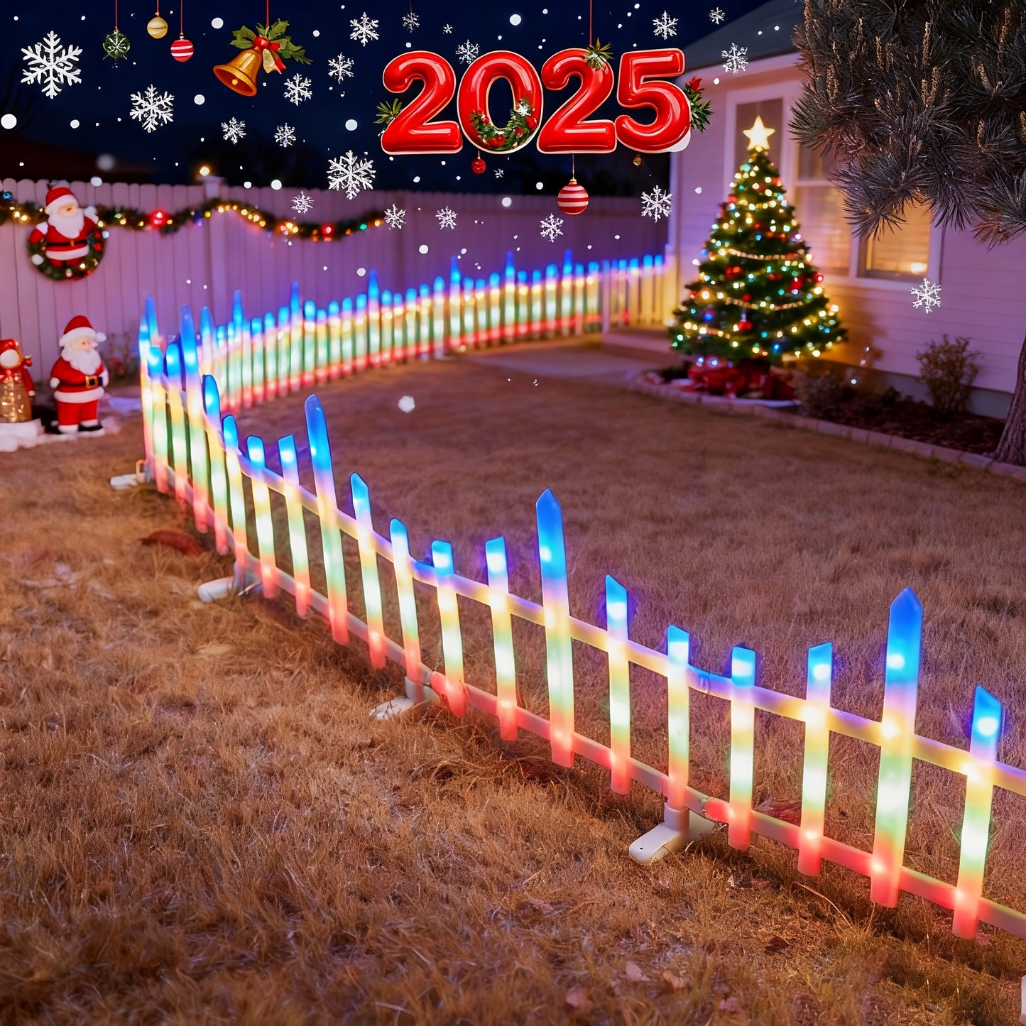 8pcs, Solar Lights, Outdoor Lights, Fences, Fences, Courtyards, Gardens, Small Yards, Lawns, Christmas Atmospheres, Decorative Lights IP44