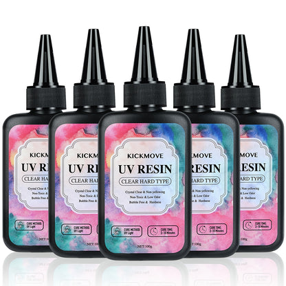 1000G Resin - Enhanced Resin Set, Rigid Crystal Clear Ultraviolet Curing Epoxy Resin for Crafting Jewelry