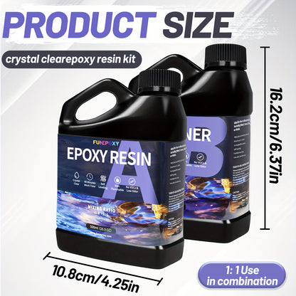 52 Oz (1.5L) Super Clear Epoxy Resin Kit - High Gloss, No Bubble, Fast Cure, Art Resin for Jewelry Making, River Table Tops, Tumblers, Molds, Art Wood Painting - Easy to Use, Low Odor, High Durability, Crystal Clear End