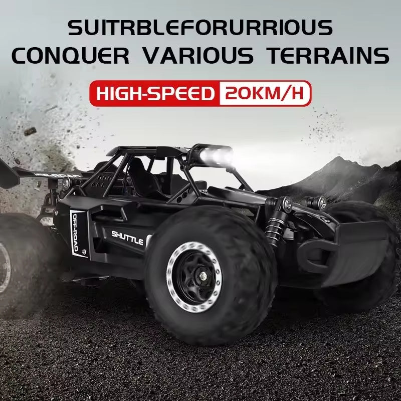 Alloy Car, All-terrain Electric Toy Car, 1:16 Scale Model Car, 2.4GHz R/C Off-road Car, Top Speed 20 Km/H, with Headlights And Shock Absorption, Birthday Gifts for Boys Over 3 Years Old