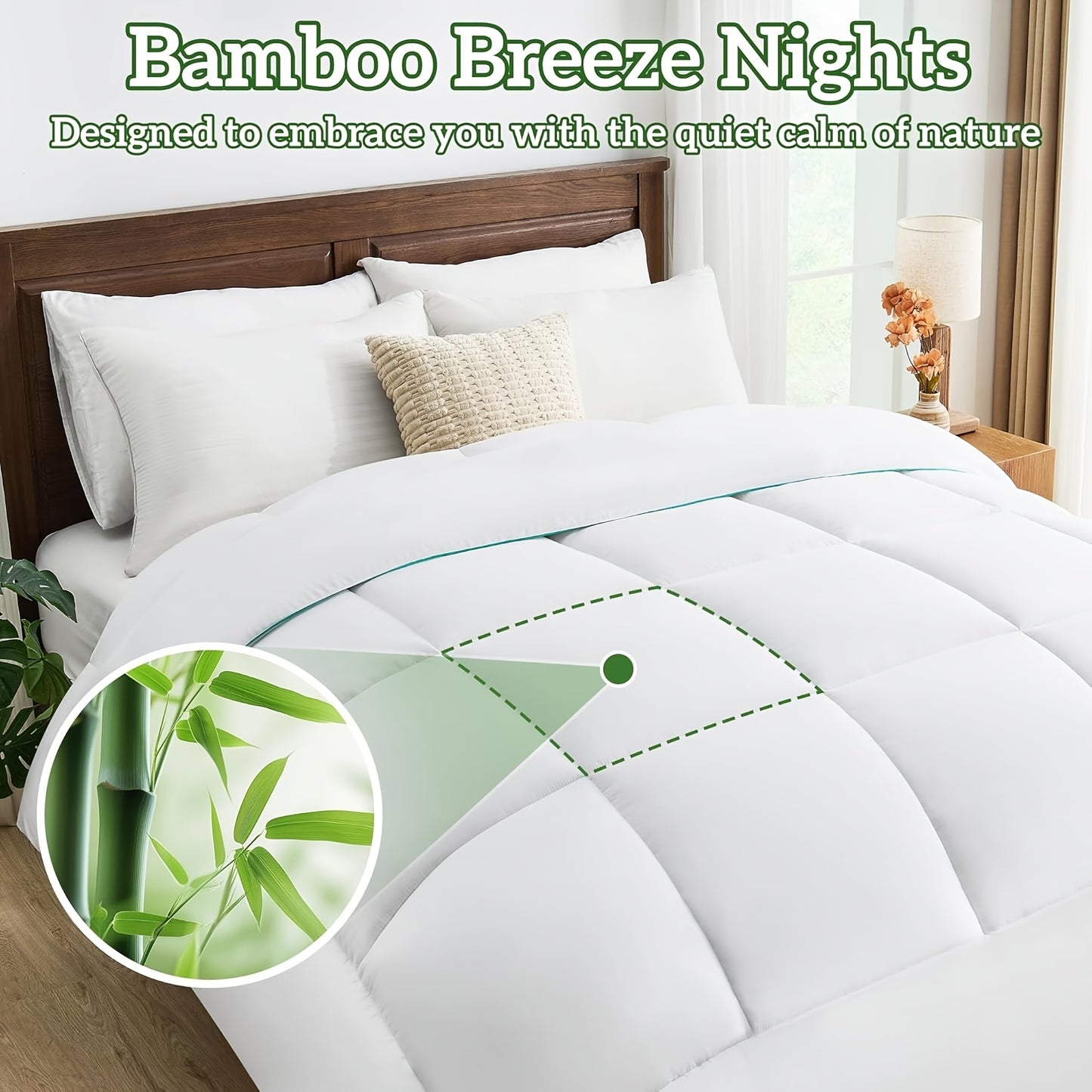 350/500/700GSMSingle Piece Of Bamboo Fiber Comforter Suitable for All Seasons - A Thick Quilt Featuring A Bamboo Design Available In Multiple Sizes for Travel And Hotel Use - A Luxurious Bedspread Gift