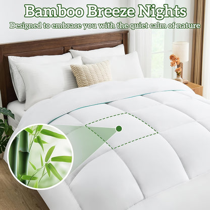 350/500/700GSMSingle Piece Of Bamboo Fiber Comforter Suitable for All Seasons - A Thick Quilt Featuring A Bamboo Design Available In Multiple Sizes for Travel And Hotel Use - A Luxurious Bedspread Gift