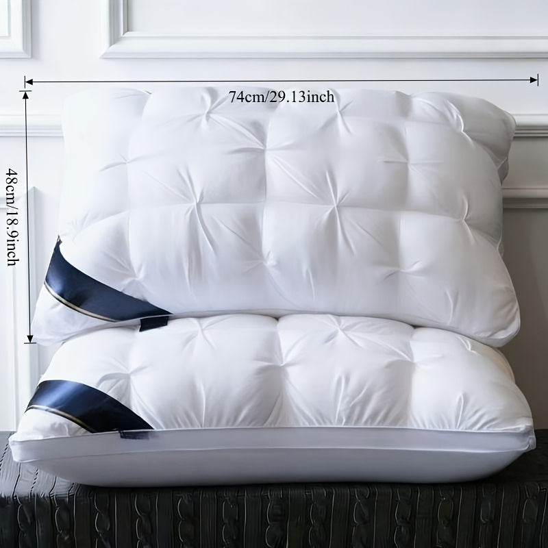 2pcs Luxury 5-Star Hotel Quality Pillows, Made Of Hypoallergenic Polyester Fabric, Core for All Seasons, White And Has A Proper Height, Non-Collapse High Pillow, Christmas Gifts for Women Men Mom Dad Elderly