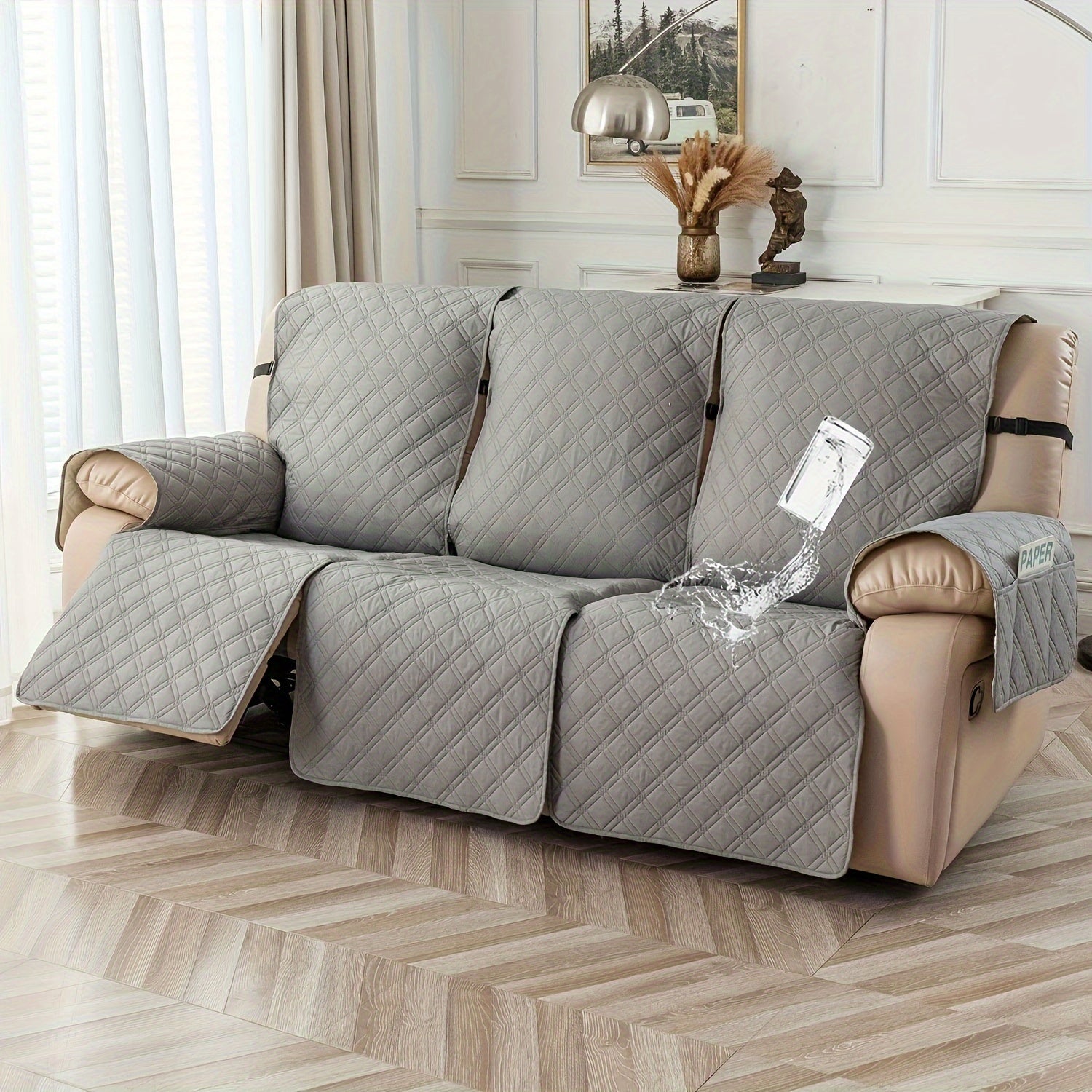 1/2/3seats 100% High Quality Recliner Chair Cover, Non Slip Recliner Covers for Recliner Chair with Pocket, Washable/Winter Insulation/Furniture Protector for Pets, Easy to Install & Easy Care for Dining Room.