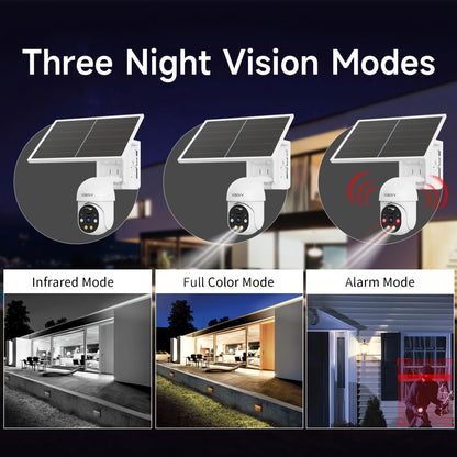 XIAOVV P6 1080P Wireless Outdoor WiFi Solar Security Camera IP65 Motion Detection Full Color Night Vision Two Way Audio Alarm Push Support 2.4GHz Network