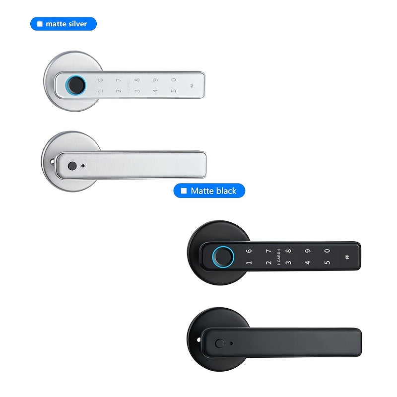 SWEET ALICE Smart Fingerprint Door Lock, Fingerprint Recognition Without Key, Fingerprint Door Lock with Five Unlocking Methods, Smart Combination Lock, Smart Door Handle for Bedroom, Graffiti Application Control, Remote Unlocking, Easy Installation