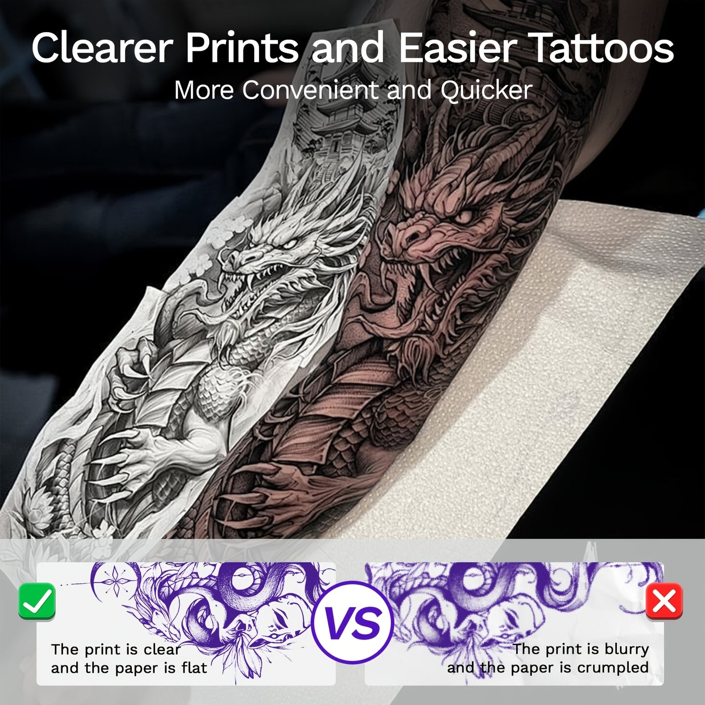 Portable Ink-free Tattoo Machine, Supports Bluetooth And USB Connection, Wireless Printing, Compatible with Android And Apple Systems, Uses Thermal Technology to Assist In The Commercialization Of Tattoos.