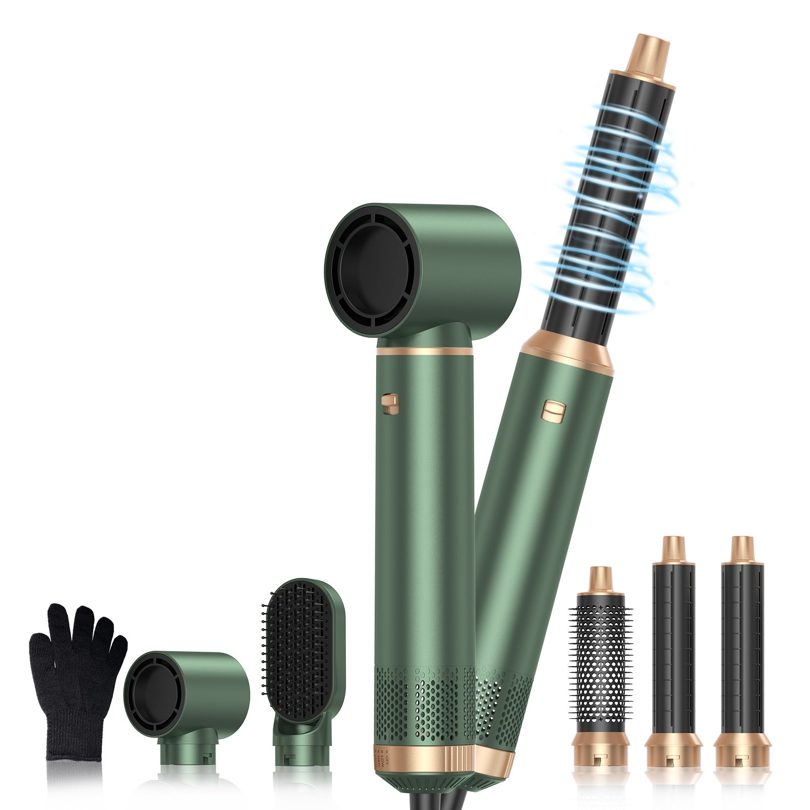 5-In-1 Ionic Hair Dryer Kit, 110000 RPM High-Speed, 1000W, with Diffuser, Automatic Curling Wand, Straightening, And Styling, Hair Dryer for Bathroom Valentine'S Day Gift
