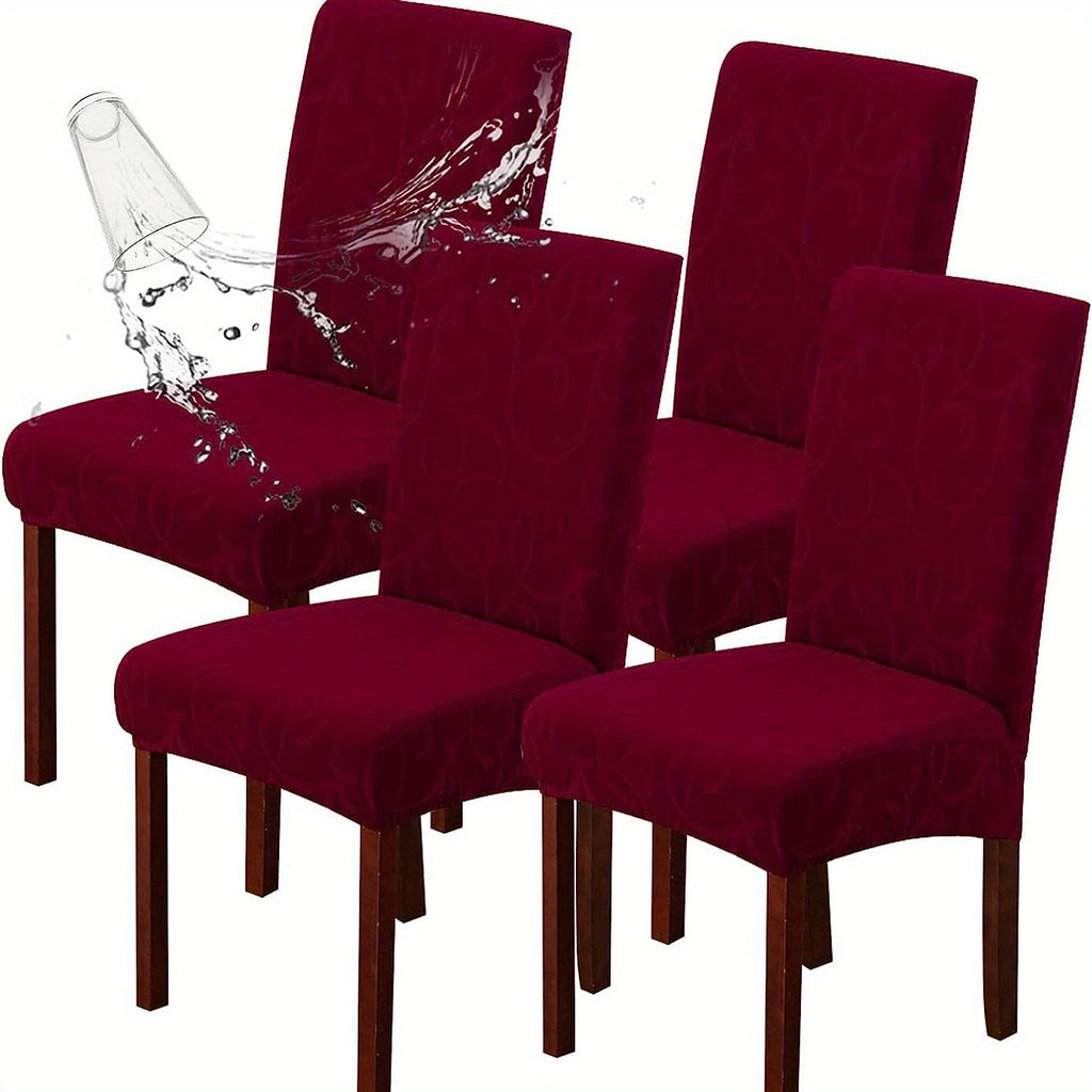 4/6pcs 100% Waterproof Dining Room Chair Covers Stretch Parsons Chair Slipcovers for Dining Room Kitchen Chair Protector Cover, Removable, Washable
