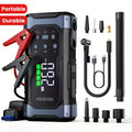FEATOU High-Power 9000A Jump Starter with Air Compressor/Tire Inflator, 12V Jumper Box for Car(All Gas/14L Diesel), 9in 1 Portable Jump Starter Power Pack, Jump Starter Battery Pack, Heavy Duty Portable Jump Starter, Christmas Gifts