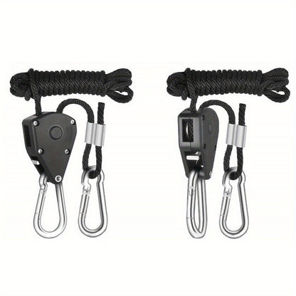 4/8pcs Heavy Duty Adjustable Rope Hanger Pulley Rope Metal Internal Gears for Tent Hanging Sun Shade Tie Strap, Adjustable Grow Light Hangers