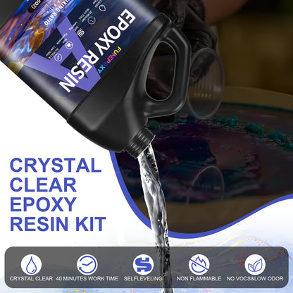FUNEPOXY 16oz Crystal Clear Epoxy Resin Kit for Table Top Epoxy Resin - 500ml Kit