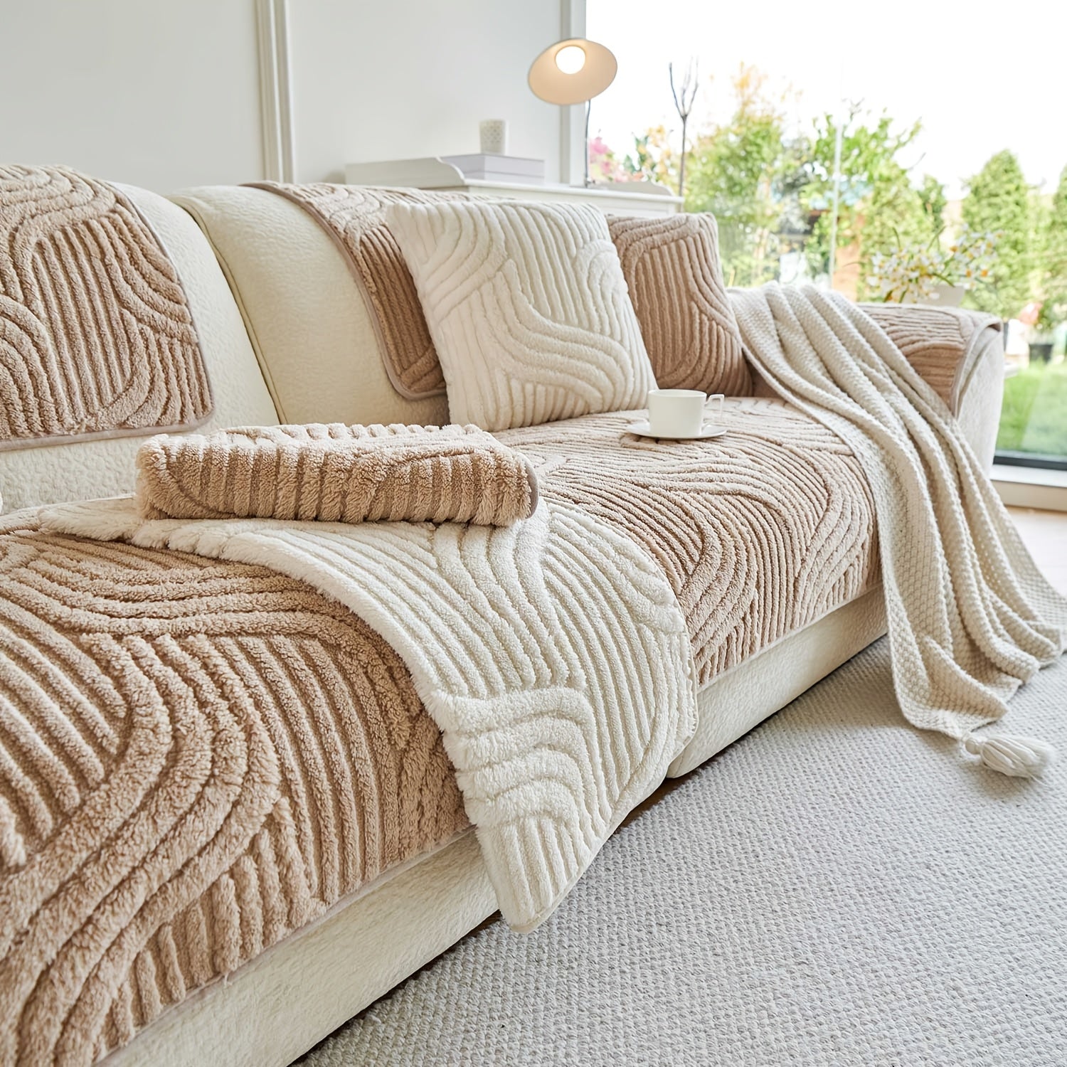 Luxury Pet-Friendly Sofa Cover 1pc - Plush Non-Slip Protector with Claw-Resistant Fabric | 300GSM Breathable Polyester for Sectional Couches