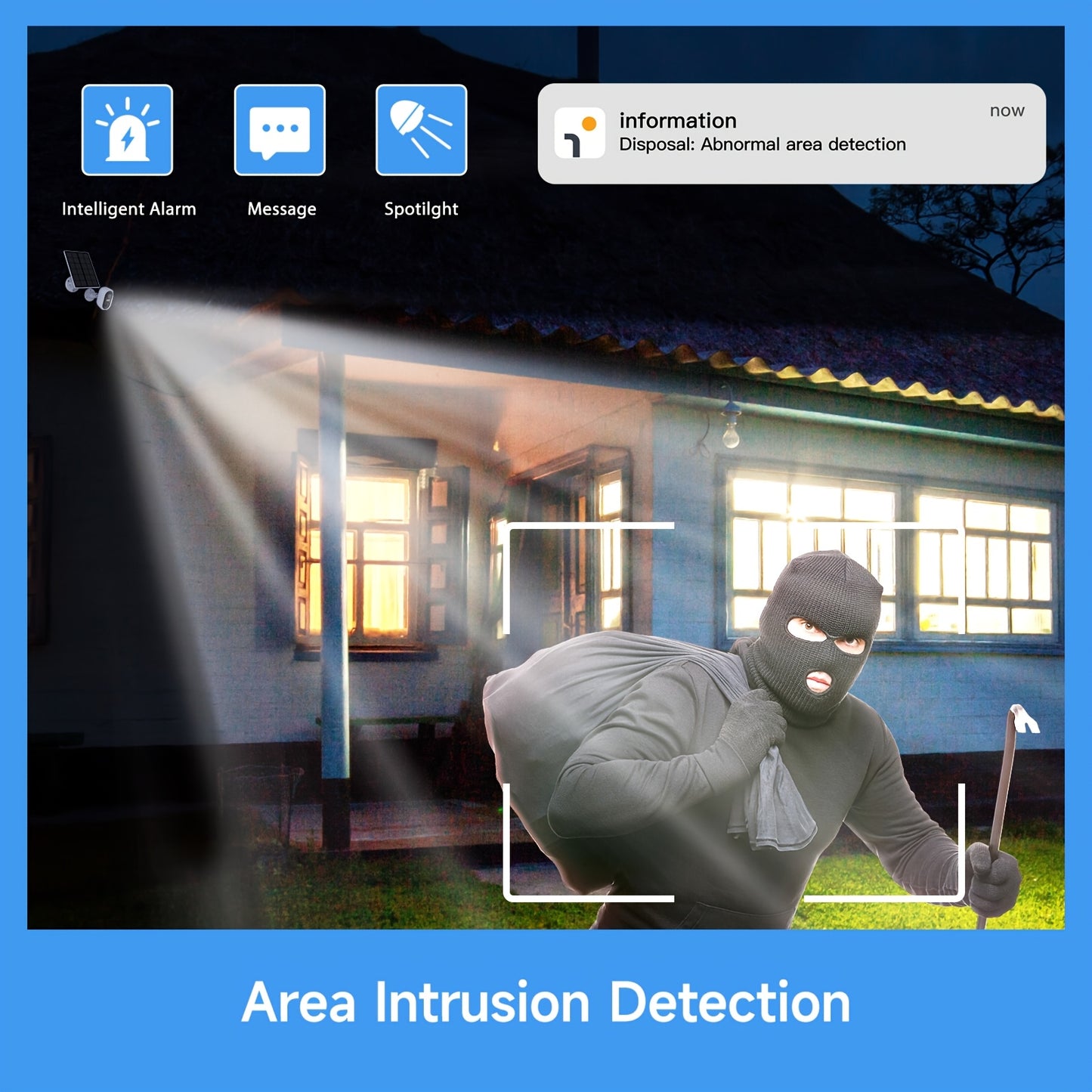 Laxihub 2pcs Solar Battery Security Camera Wireless Outdoor, 3MP Night Vision with Spotlight, Wire-Free Battery Solar Powered, Human Detection, with Solar Panel, PIR Human Detection, 2-Way Talk,, SD Card/Cloud Storage, Security Cameras Wireless