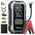 9000A Car Jump Starter with Air Compressor Cordless Tire Inflator, 25000mAh Battery Booster with Power Bank Pack & LED Flashlights, 12V Auto Jumper Box for All Gas Or 10.0L Diesel Vehicles, Dual Air Pressure Display