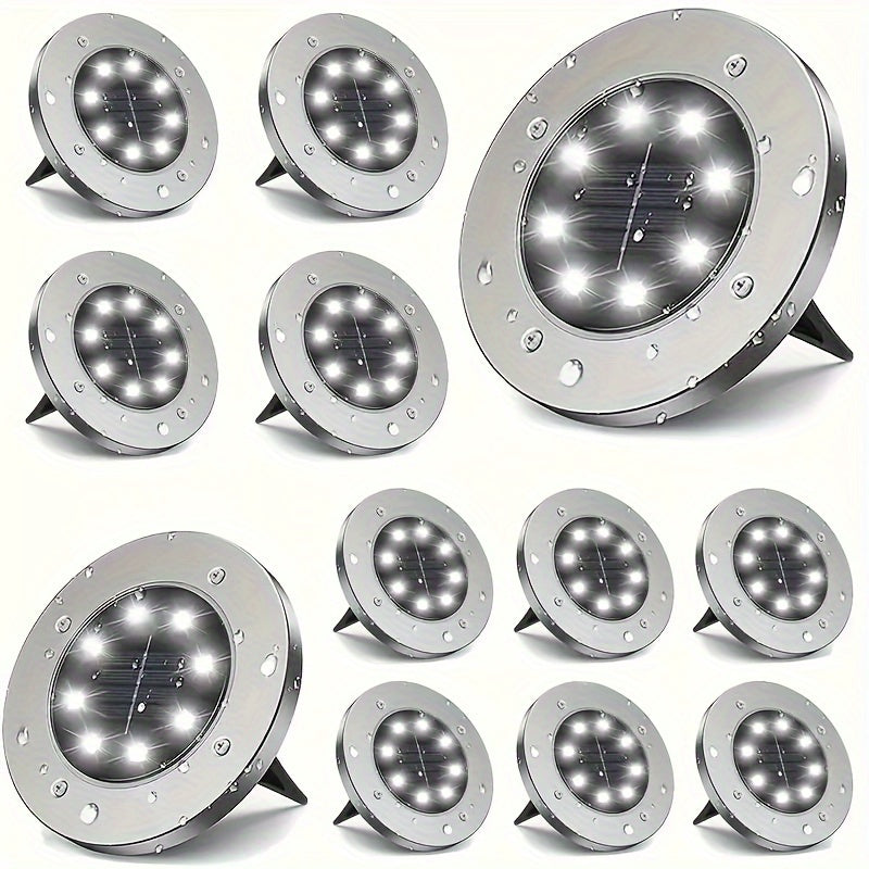Solar Buried Lights 5-10x 8LED 5/10pcs, Outdoor Courtyard Lights, Plug-in Ground Lights, Garden Layout, Villa Decoration Lighting, Landscape Lawn Lights