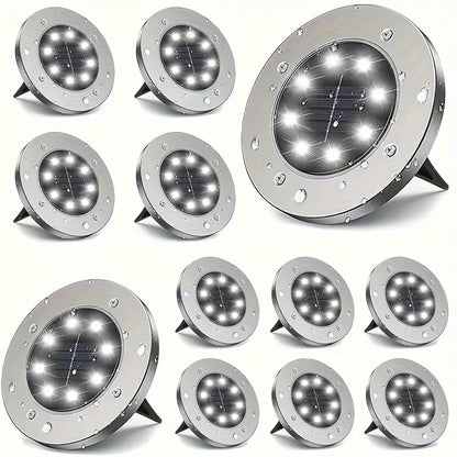 Solar Buried Lights 5-10x 8LED 5/10pcs, Outdoor Courtyard Lights, Plug-in Ground Lights, Garden Layout, Villa Decoration Lighting, Landscape Lawn Lights