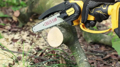 Mini Chainsaw 6-Inch & 8-Inch Brushless with 2-Pack 2000mAh Batteries And 2-Pack Chains, Auto Oiler System, Toolless Adjustment Lightweight Portable Design for Tree Trimming, Wood Cutting, Camping Garden & Household Use