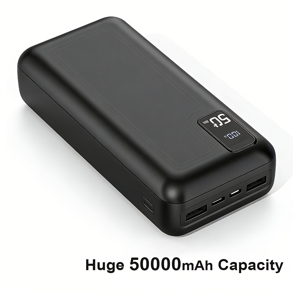50, 000mAh Portable Power Bank with Digital Display, 22.5W Super Fast Charging, 3 Outputs & 2 Inputs - High Capacity External Battery Pack for Travel, Outdoor, and Emergency Use - Ideal Gift