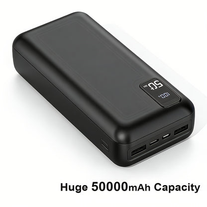 50, 000mAh Portable Power Bank with Digital Display, 22.5W Super Fast Charging, 3 Outputs & 2 Inputs - High Capacity External Battery Pack for Travel, Outdoor, and Emergency Use - Ideal Gift