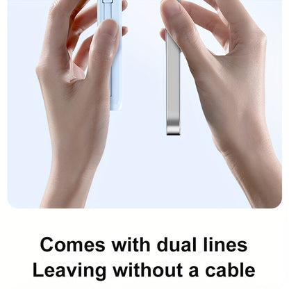 10000mAh Magnetic Power Bank - Fast Charging with Digital Screen - Built-in 2 Charging Cables - USB Portable Mobile Phone Power Bank - Can Charge 5 Devices At The Same Time - with Bracket - Compatible with iPhone 15/15 Plus/15 Pro/15 Pro Max/iPad