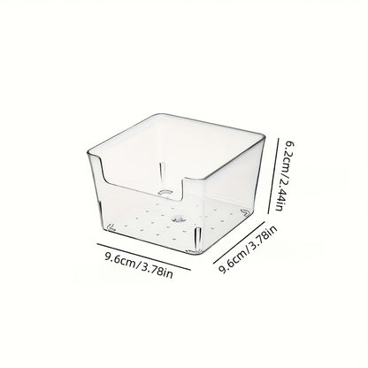7pcs Stackable Transparent Storage Box Set, Drawer And Desktop Organizer Dividers for Cosmetics, Office Supplies, Kitchen Spice, No Assembly Required, Freely Combinable Bathroom Sorting Solution