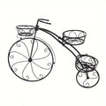Flowers Pot Planter Stand Tricycle Flower Cart Plant Shelf Iron Garden Display Stand for Outdoor Indoor Multiple Plants
