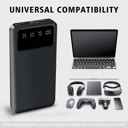 20000mAh Large Capacity - Portable Power Bank - Suitable for Charging Android Electronics/ Mobile Phone Devices - Equipped with LED Display/ Dual Output Ports - Portable Emergency Power Supply Device for Outdoor Travel - White/ Black