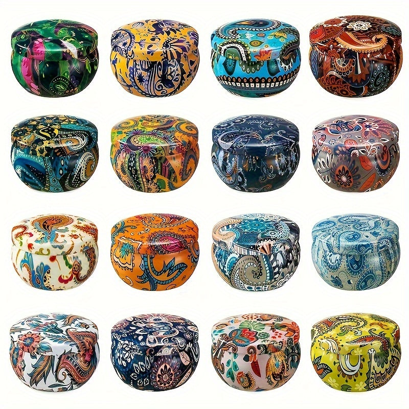 16 Packs Of 2.5-ounce Ham-style Tin Scented Candles, Soy Wax Scented Candle Gift Set, Suitable for Families, Meditation, Yoga, Anniversaries, Halloween Gifts, Christmas Gifts, Weddings, Churches, Seasonal Celebrations And Emergencies.