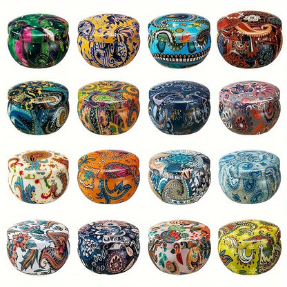 16 Packs Of 2.5-ounce Ham-style Tin Scented Candles, Soy Wax Scented Candle Gift Set, Suitable for Families, Meditation, Yoga, Anniversaries, Halloween Gifts, Christmas Gifts, Weddings, Churches, Seasonal Celebrations And Emergencies.