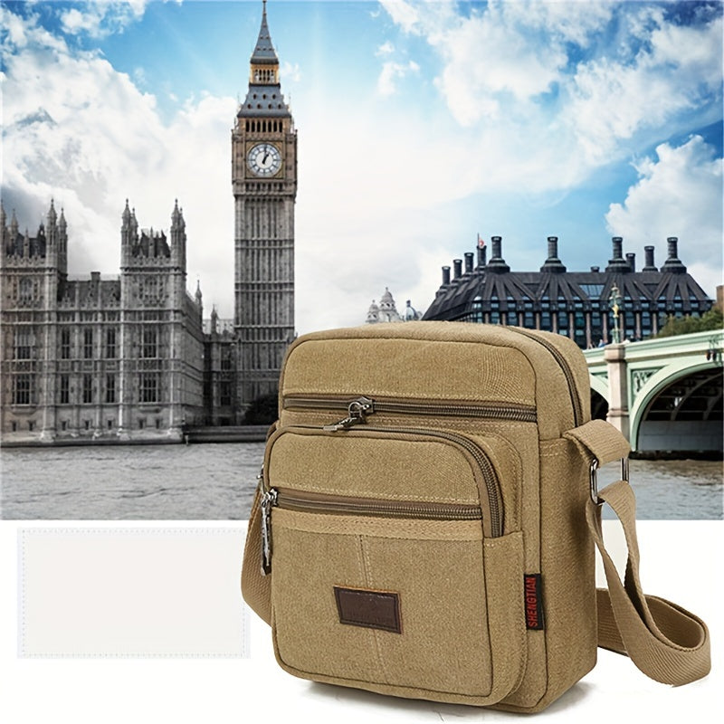 1PC Retro Men's Canvas Shoulder Messenger Bag Crossbody Satchel Travel Man's Bags Black, Army green, Khaki