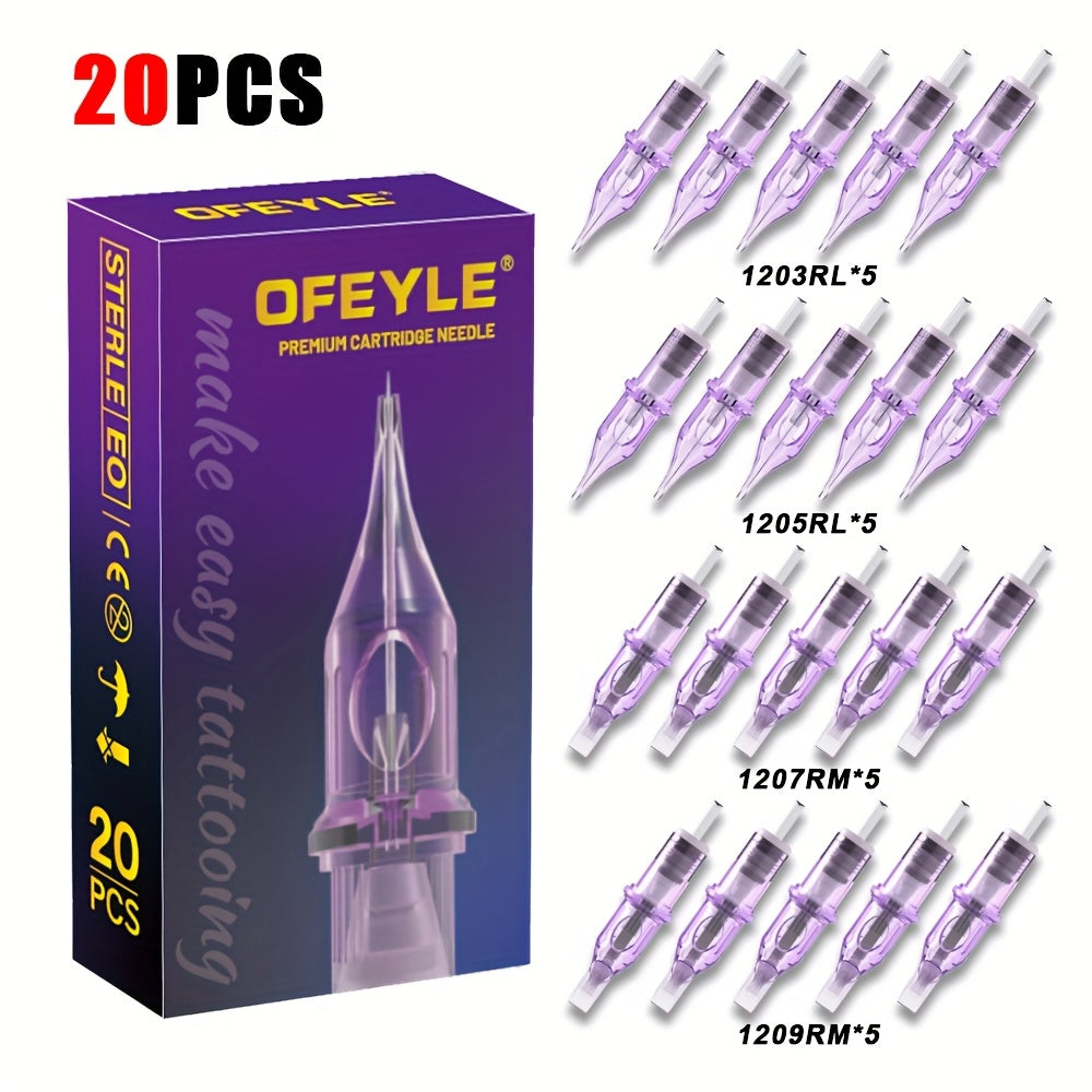 20pcs/50pcs Mix Disposable Purple Tattoo Cartridges Needle Rm/ Rl/ M1/ Rs Needle Diameter 0.35Mm Tattoo Needle For Tattoo Machine