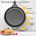 Cast Iron Frying Pan - for Kitchen with Practical Design – feature reference
