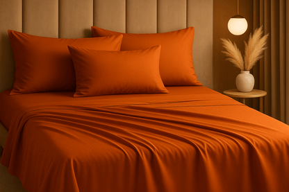 4pcs Bed Sheet Set - Ultra Soft - Super Cooling & Soft Bed Sheets - Fitted Sheet Deep Pocket Up to 35cm - Hotel-Quality Bedding Sheets Set - GREAT GIFTS