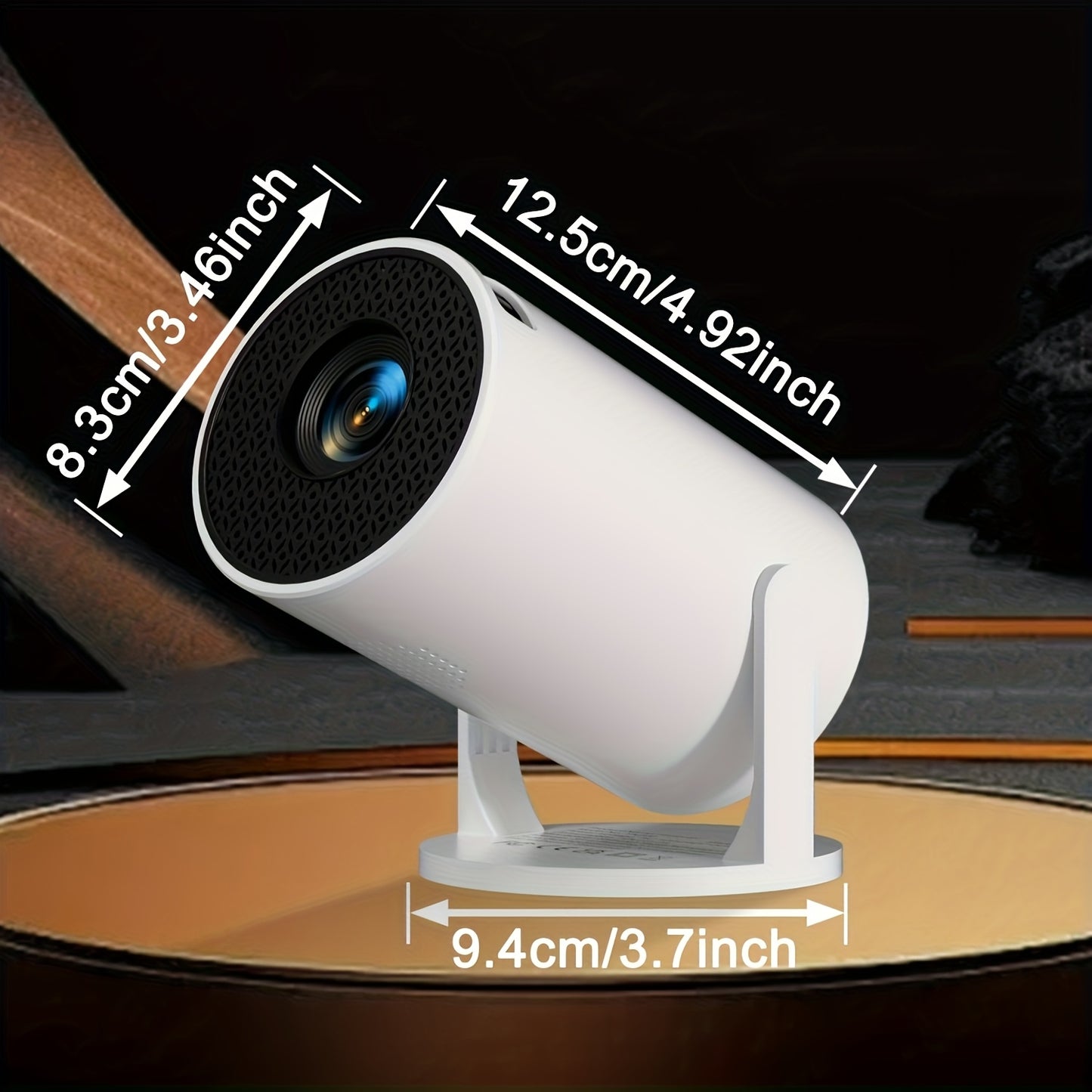 HY300 Pro Mini Portable Projector, Local 1280 X 720P Supports 4K/350ANSI Smart Projector with Wifi 6 BT 5.0, Screen Adjustment, 180 Degree Rotation, Home Video Projector Built-In Android 11.0 OS