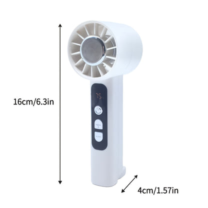 2pcs USB Rechargeable Handheld Fan/Small Portable Desktop Fan/Adjustable 1 to 100 Wind Power Display Power/Summer Camping Travel Outdoor Indoor Tools/Long Press Infinite Speed Regulation/1800mAh Battery/180g/Lightweight And Convenient/Grey&White/Portable