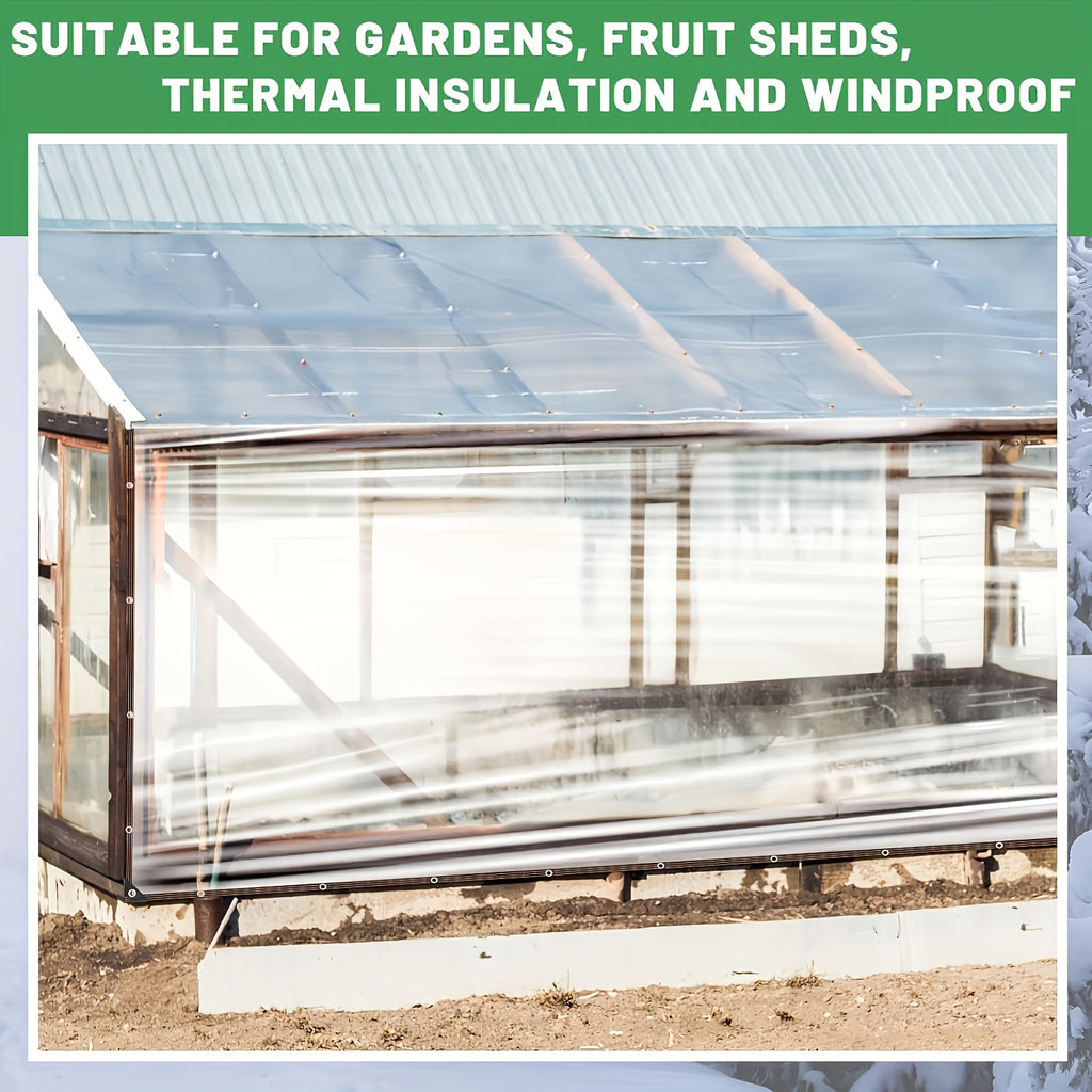 2x3m & 2x4m Clear Heavy Duty Tarpaulin with Metal Grommets, Reinforced Edges & Double-Stitched Seams, Waterproof PVC Tarpaulin Sheet, UV Resistant & Tear Proof for Outdoor Rain Cover, Suitable for Chicken Coop, Chook Pen, Porch Canopy, Garden Plants