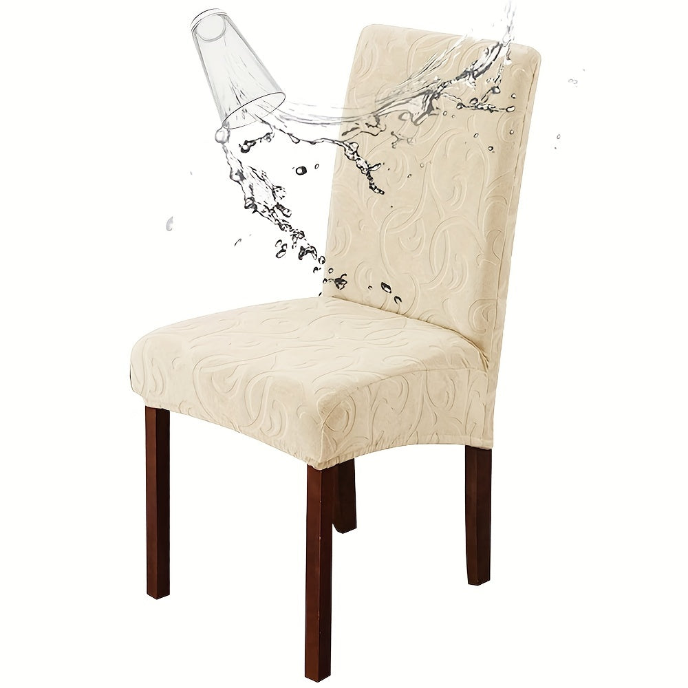 4/6pcs 100% Waterproof Dining Room Chair Covers Stretch Parsons Chair Slipcovers for Dining Room Kitchen Chair Protector Cover, Removable, Washable