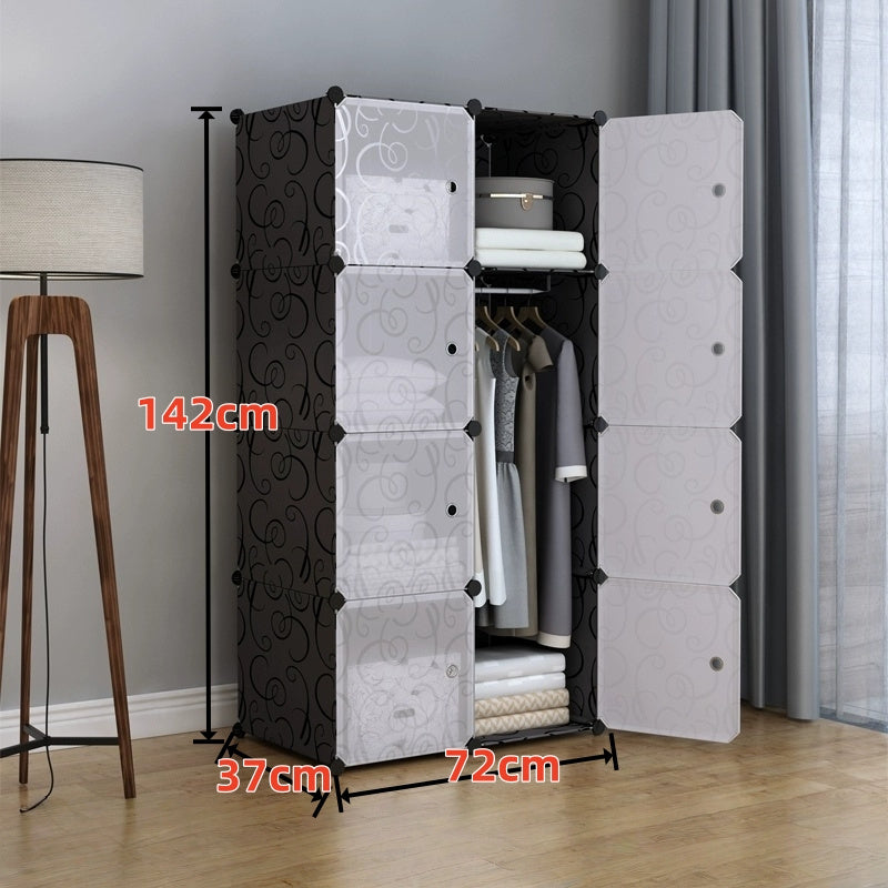 8-Cube Stackable Modular Storage Organizer Shelf – Easy Assembly Durable Frame in Classic Black & White – Multi-Functional Shelf for Books, Clothes, Toys & Sundries – Perfect for Home, Dorm, Rental Living