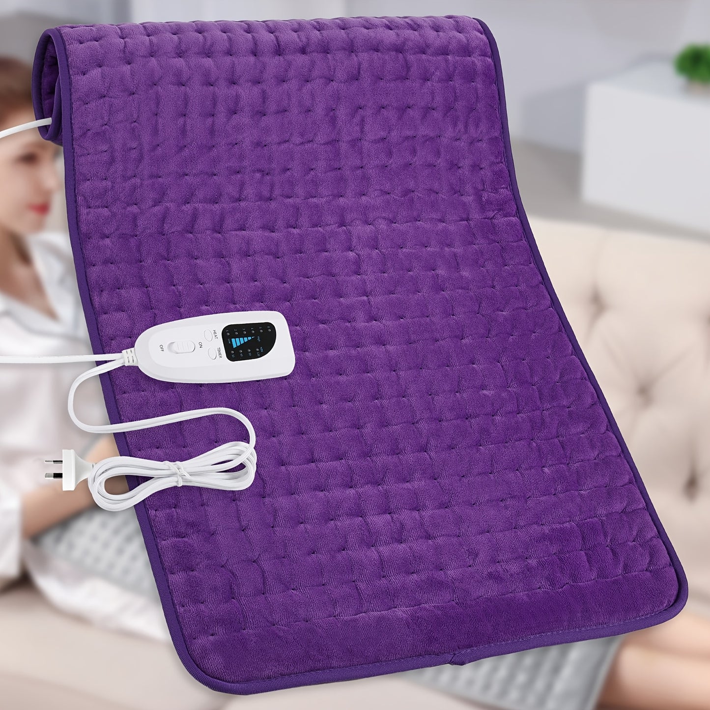 XXL Heating Pad - 83.82cm x 43.18cm | 6 Heat Settings, Fast Heating to 140°F, Portable, Back, Neck, Abdomen, Shoulder, Knee, Wet Heat Heating Pad, Arm and Leg Heating Pad, Safer, Wet and Dry Heating, Automatic Shut-off, Best Holiday Gift, IDUONT
